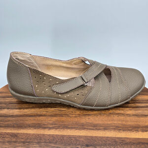Spring Step Heloise Shoes Women's 10.5 Taupe Leather Mary Jane Comfort Flats